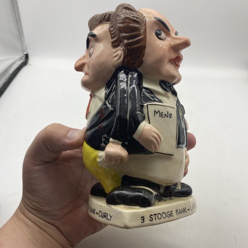 Vintage 3 Stooges Ceramic Bank 1960 3 Sided RARE Three Stooges 11 - Picture 18 of 21