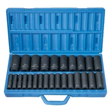 Grey Pneumatic 1326MD 26-Piece 1/2" Drive 6-Point Metric Deep Impact Socket Set