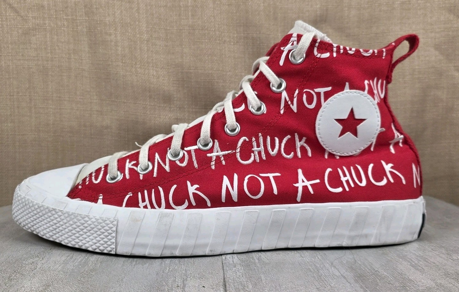 Converse UNT1TL3D Hi Not A Chuck Mens Size 12 Red White Platform Shoes Sneakers thumbnail 5