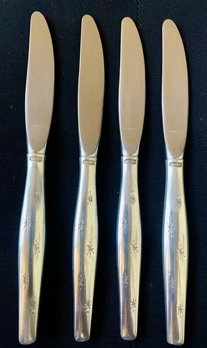 Vintage Gorham Sterling Handle Stardust Pattern 9" Knives ~ Set of 4