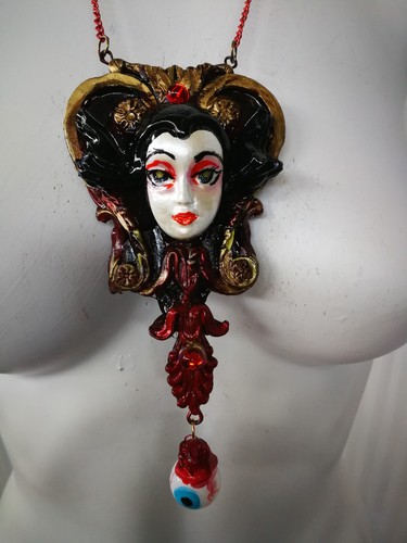 Jewellery Necklace Luxury Pendant Art Deco Snow White Witch Jewelry Chain Eye - Picture 5 of 24
