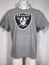 Oakland Raiders NFL Pro Line Fanatics Heather Gray Logo T-Shirt Men's LARGE