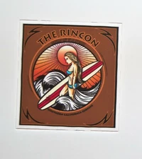 THE RINCON  CALIFORNIA VENTURA Surfer Surfing Art  Viny Stickers Decals 2”x2”