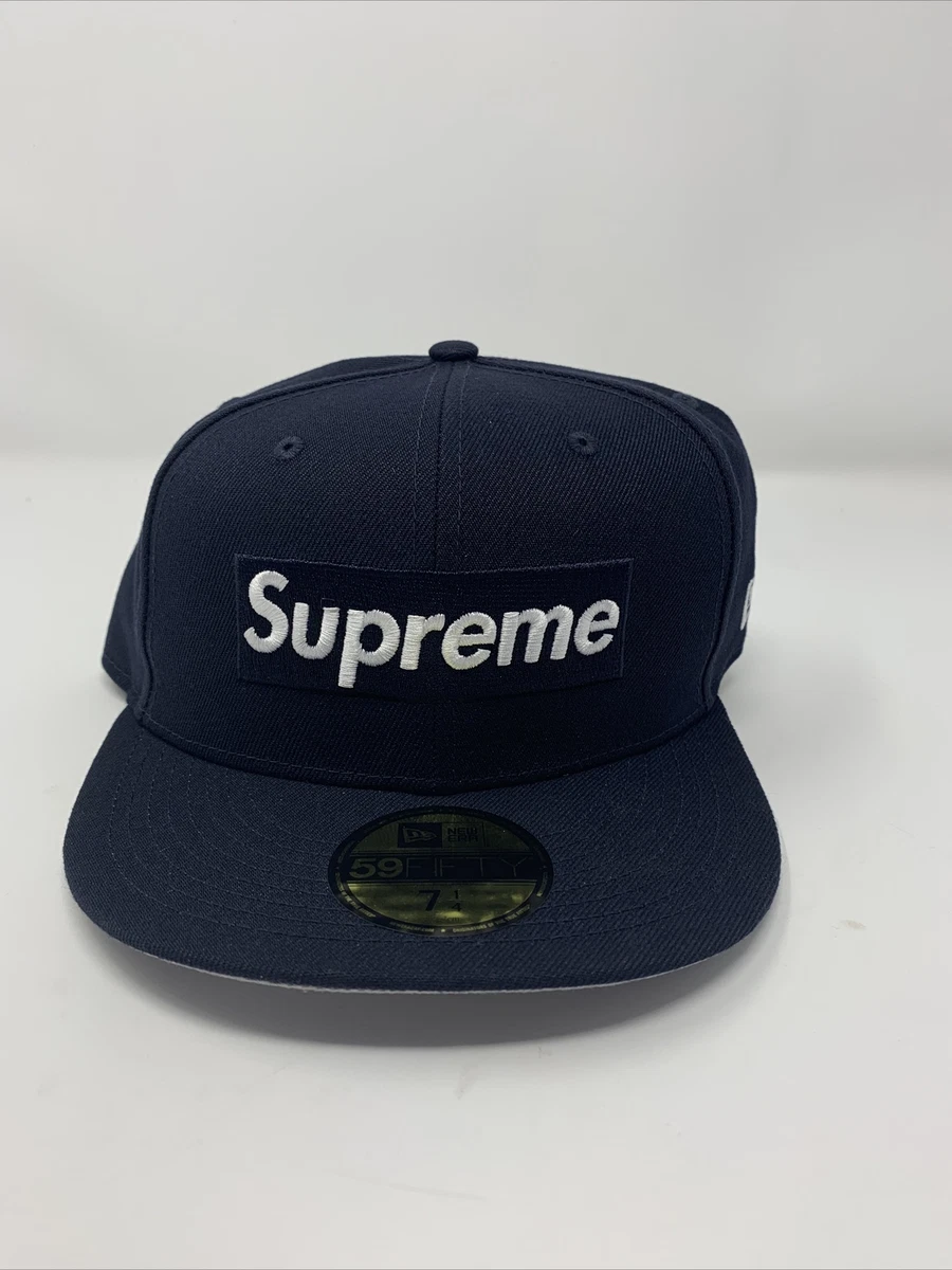 Supreme New Era Champions Box Logo Hat Navy Size 7 1/4