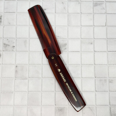 Speert Handmade Swiss European Folding Comb #33 4'' Tortoise Havana Brown