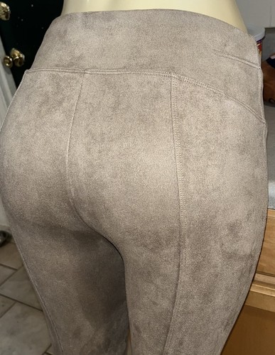 SPANX Faux Suede High Waisted LEGGINGS-Camel Taupe Tan-#20322R-Size LARGE VGUC! - Picture 5 of 14