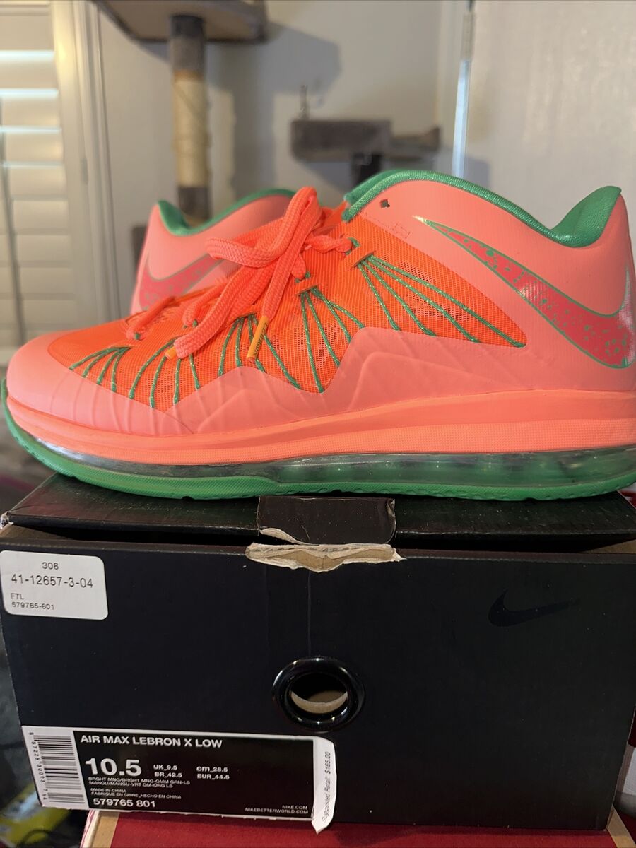Nike Air Max LeBron X 10 Low Watermelon Basketball Size 10 Nike Air Max LeBron X 10 Low Watermelon Basketball Size 10