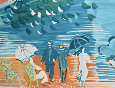 RAOUL DUFY-French Modernist-Hand Signed LIM.ED Color Litho-Seaside