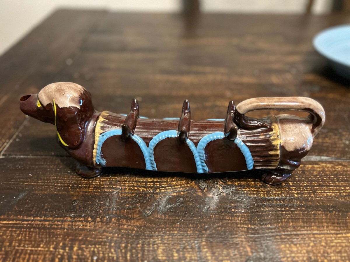 Vintage 1960's MCM Artmark Japanese Ceramic Dachshund Weiner Dog