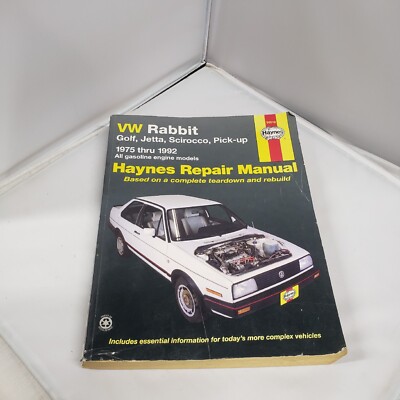 VW  Rabbit Golf Jetta Scirocco Pick-up Gas Engine 1975-1992 Repair Manual Haynes