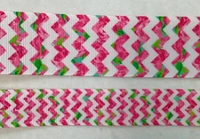 Zig zag preppy inspired Grosgrain ribbon 5/8" 7/8" 1.5" Palm beach