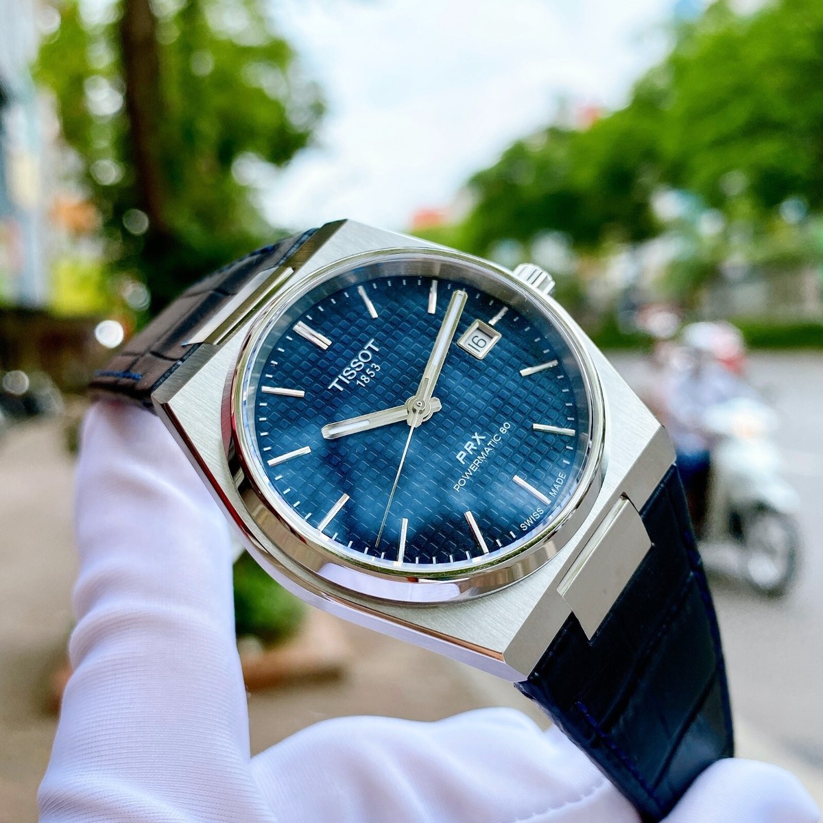 Tissot T137.407.16.041.00 PRX Powermatic 80 Blue Automatic Leather