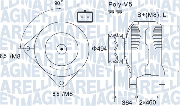 MAGNETI MARELLI 063731645010 Alternator for NISSAN,OPEL,RENAULT