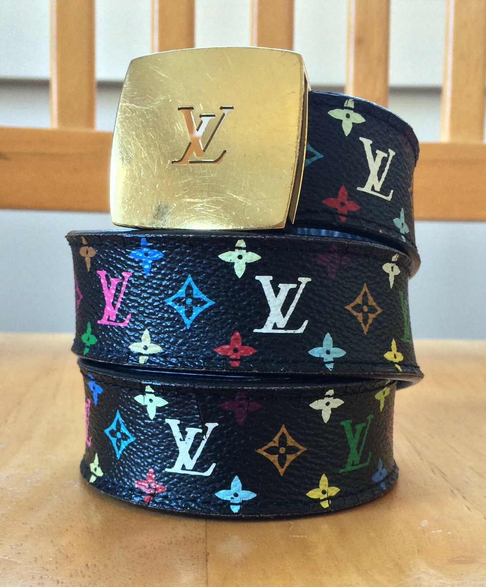 LV Takashi Murakami Black Multicolored Belt - Women's Clothing