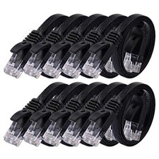 Cat 6 Ethernet Cable 1ft 10 Pack at a Cat5e Price but Higher Bandwidth Flat I...