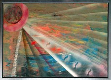 Jozsef Toth *1944: Besuch der Außerirdischen Öl-Gemälde 1995 Universum Weltall