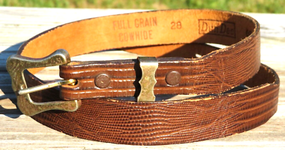 Vintage Dundee Belt Vintage DunDee Brown Full Grain Cowhide Bald Eagle Embossed  main image 3