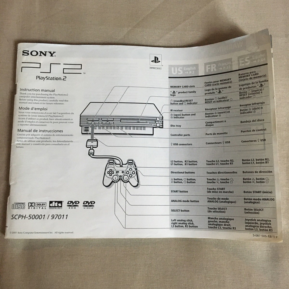 PlayStation2 - PS2★Gift 海外版 PAL★箱付・説明書付・ソフト付★動作確認済 PS2 PLAYSTATION 2 INSTRUCTION MANUAL CONSOLE SYSTEM SCPH-50001