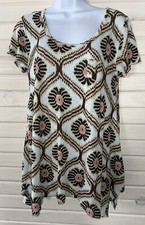 Fresh Produce Sz MEDIUM Scoop Neck Pocket Tee Top USA Made S/S 100% Cotton EUC