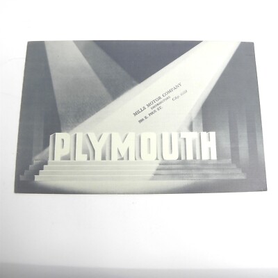  VINTAGE 1936 PLYMOUTH CARS DEALERSHIP SALES BROCHURE SPECIFICATIONS INFORMATION