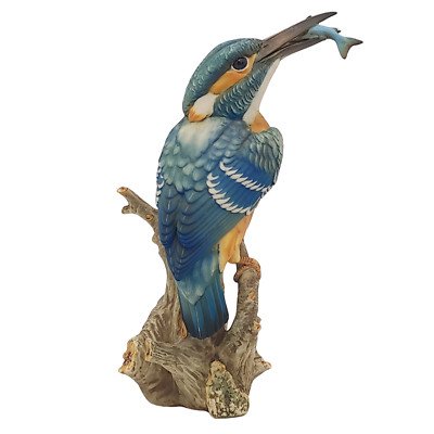 V. Bindi Eisvogel Vogel Porzellan Figur realistisch handbemalt signiert Italien