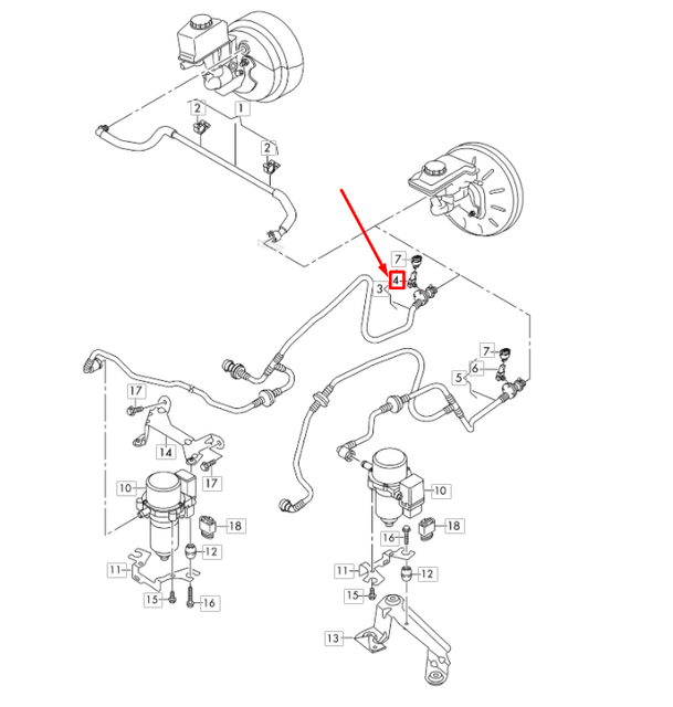2019 Audi A1 GB 30 TFSI Brake Vacuum Pipe Pressure Sensor 5q0906207 for