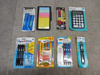 Paper Mate Bic Velocity Pencil Xtra Strong Pilot Pen + Gear Lot Of 8