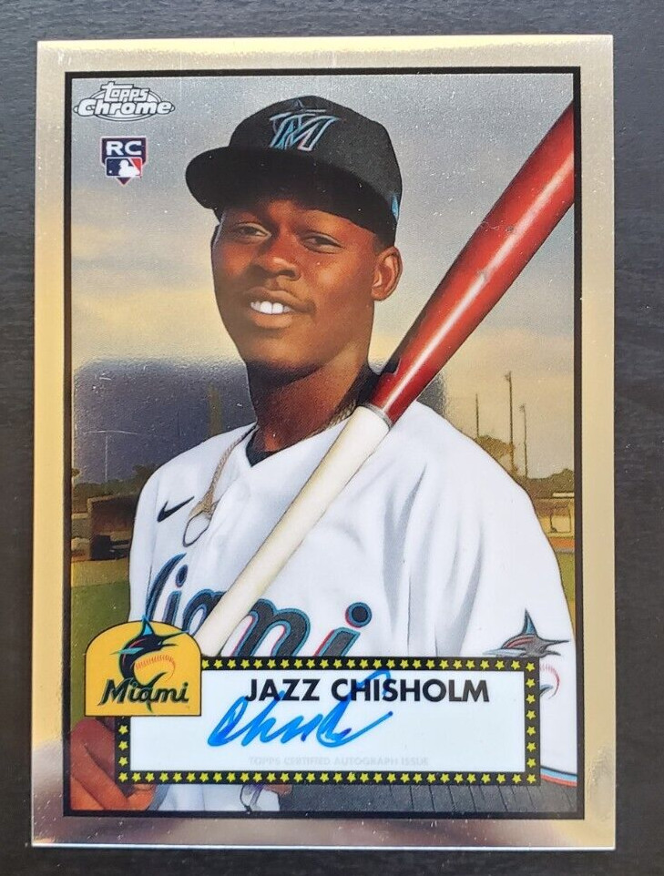 2021 Topps Chrome Platinum Anniversary Jazz Chisholm Rookie Auto #PA-JZC Marlins