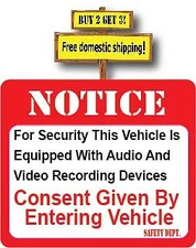Notice For Security This Vehicle Is Equipped Audio Decal Sticker Buy 2 Get3 P925