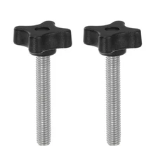 2pcs Star Knobs M8 x 55mm Metric Threaded Stud 32mm 4-Point Head Clamping Screws