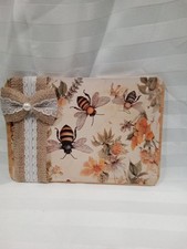 Wooden decor 9x6 wooden Floral with bees