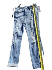 Cello Girls Size 13 Distressed Skinny Jeans Light Wash Stretch Denim