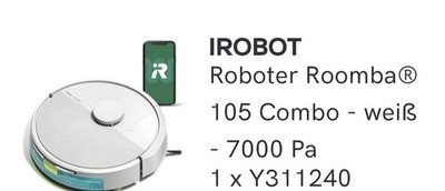 Roomba iRobot 105 Combo Weiß - Neu - Kann Saugen und Wischen
