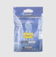 100-Pk Dragon Shield Perfect Fit THICK Inner Card Sleeves CLEAR Standard Size