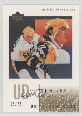 2002 Artistic Impressions UD Flashbacks Gold 15/75 Mario Lemieux #UD3 HOF 07vd