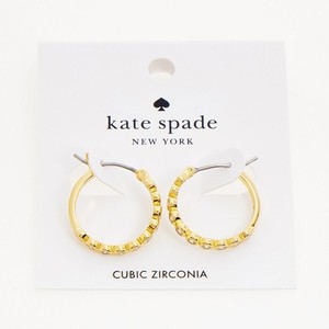 Authentic Kate Spade O0RU2767 Full Circle Huggies Earrings Clear Gold Plated CZ