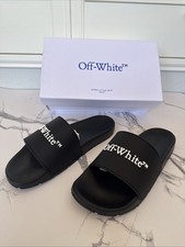 Off-White Virgil Abloh Logo Bookish Slides Bl...
