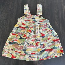 Vintage Buster Brown Girls Sz 4 Corduroy Pinafore Dress Adjustable Straps Farm