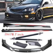Carbon Fiber Look Red Front Lip Chin Bumper Side Skirt For Acura Rsx Dc5