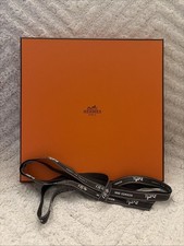 HERMES SCARF EMPTY AUTHENTIC W/ LOGO SQUARE 9"X9" W/ RIBBON