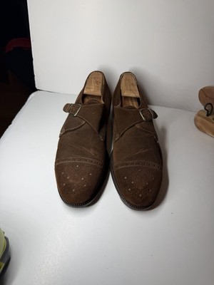 Steeple Gate Men s 11 M Brown Suede Monk Strap Loafers Need Re-pair