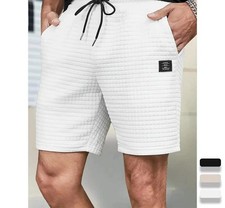 Pantalones cortos de punto Jacquard para hombre, ropa deportiva fresca de verano