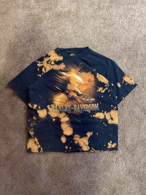 Y2K Harley Davidson tie-dye eagle graphic tee size L