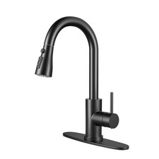 Kitchen Faucet with Pull Down Sprayer,Matte Black Kitchen Sink Faucet 1-3 Hole