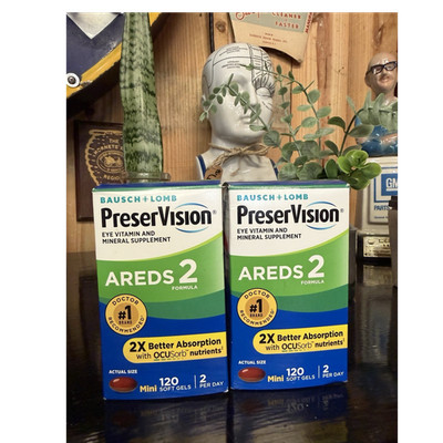 Bausch + Lomb PreserVision AREDS 2 Packs of Mini Softgels Eye Health 120 No Dyes