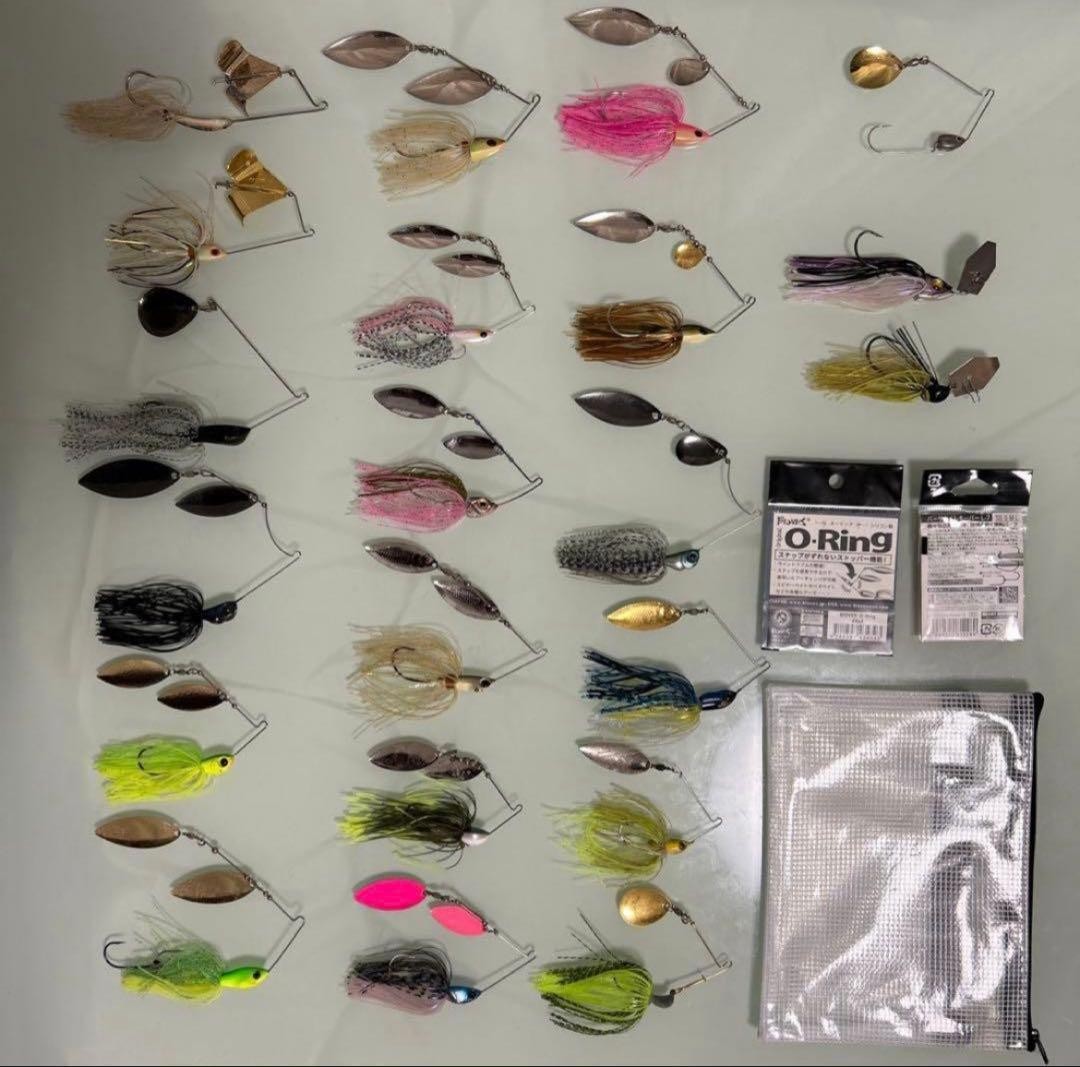 Bass fishing retirement set, worm lure bulk , spinnerbait, reel, hip bag - Image 12