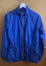 Ralph Lauren Women's Blue Windbreaker Jacket Medium, Full Zip, Golf Hood