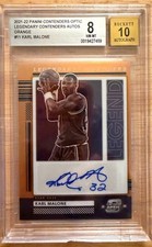 2021-22 Contenders Optic Karl Malone Legendary Orange Prizm Auto #25/25 Jazz
