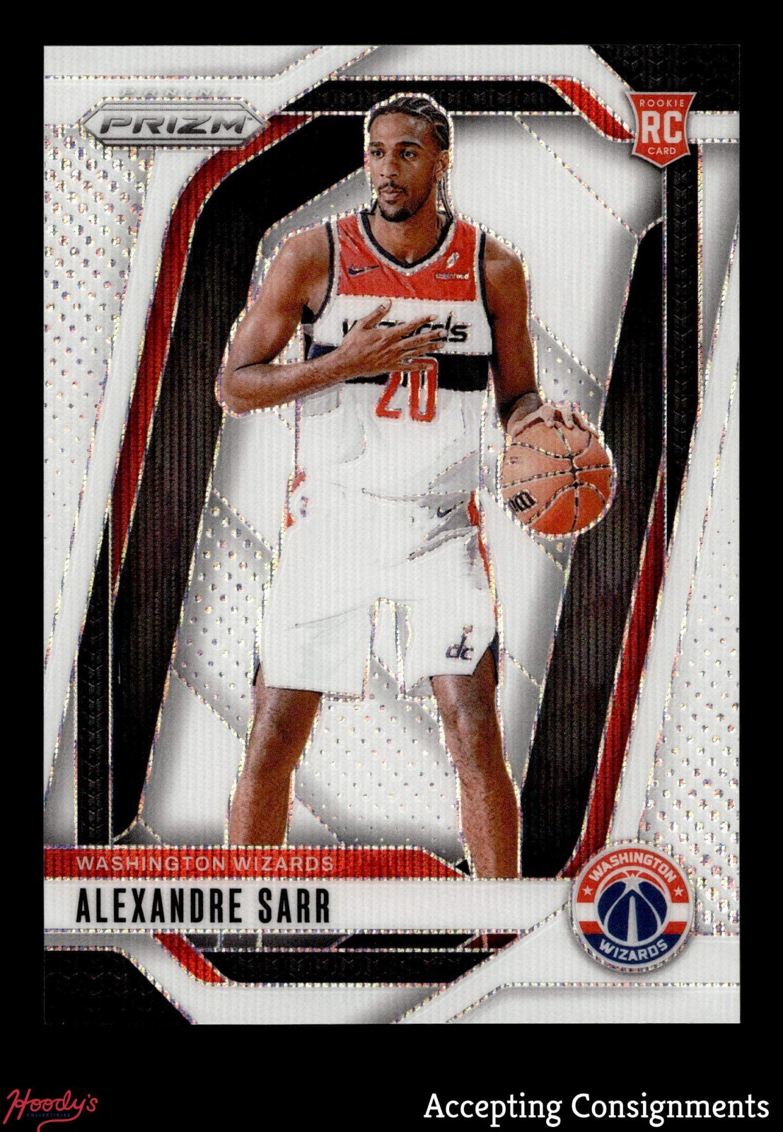 2024-25 Panini Prizm White Wave #264 Alexandre Sarr 4/38 ROOKIE RC WIZARDS