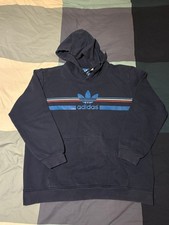 Felpa con cappuccio Adidas Blu Taglia XL